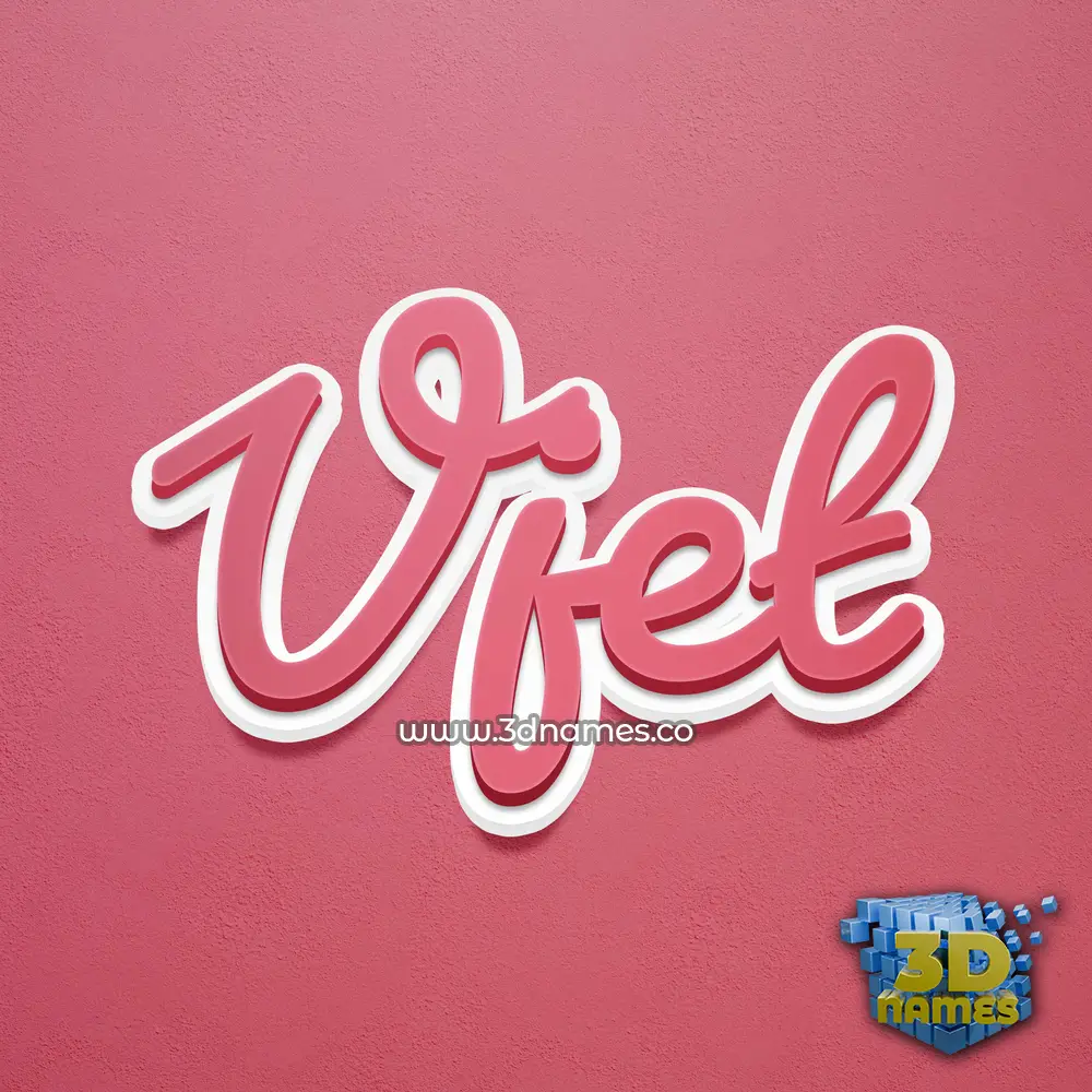 vjet in Red Scribble style - 3D name wallpaper