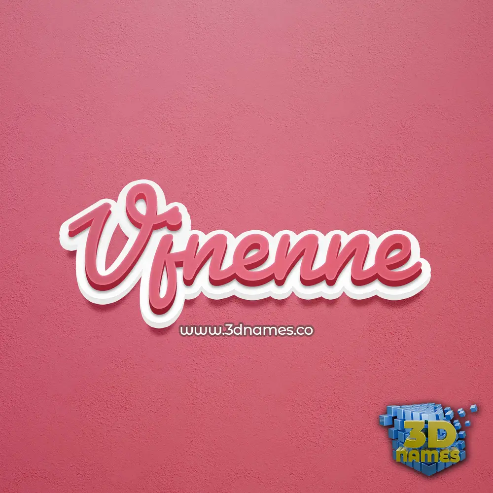 vjnenne in Red Scribble style - 3D name wallpaper
