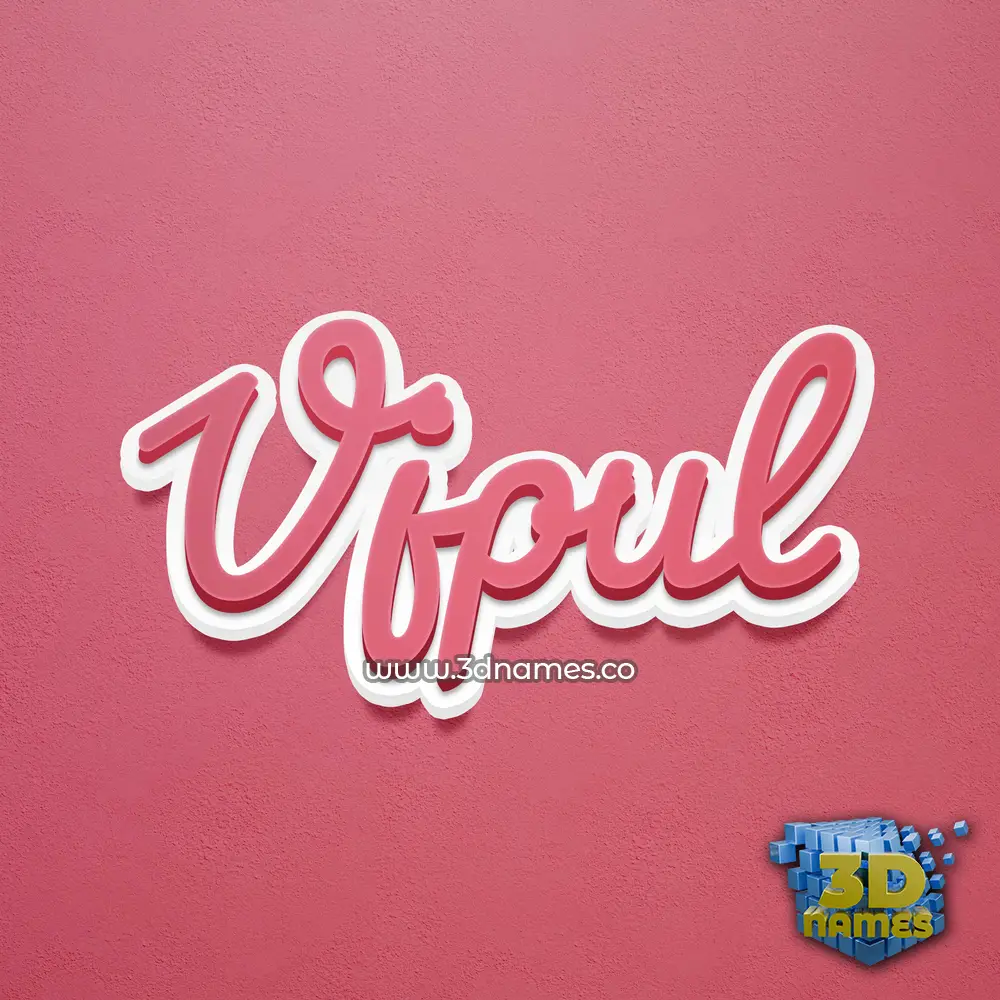 vjpul in Red Scribble style - 3D name wallpaper