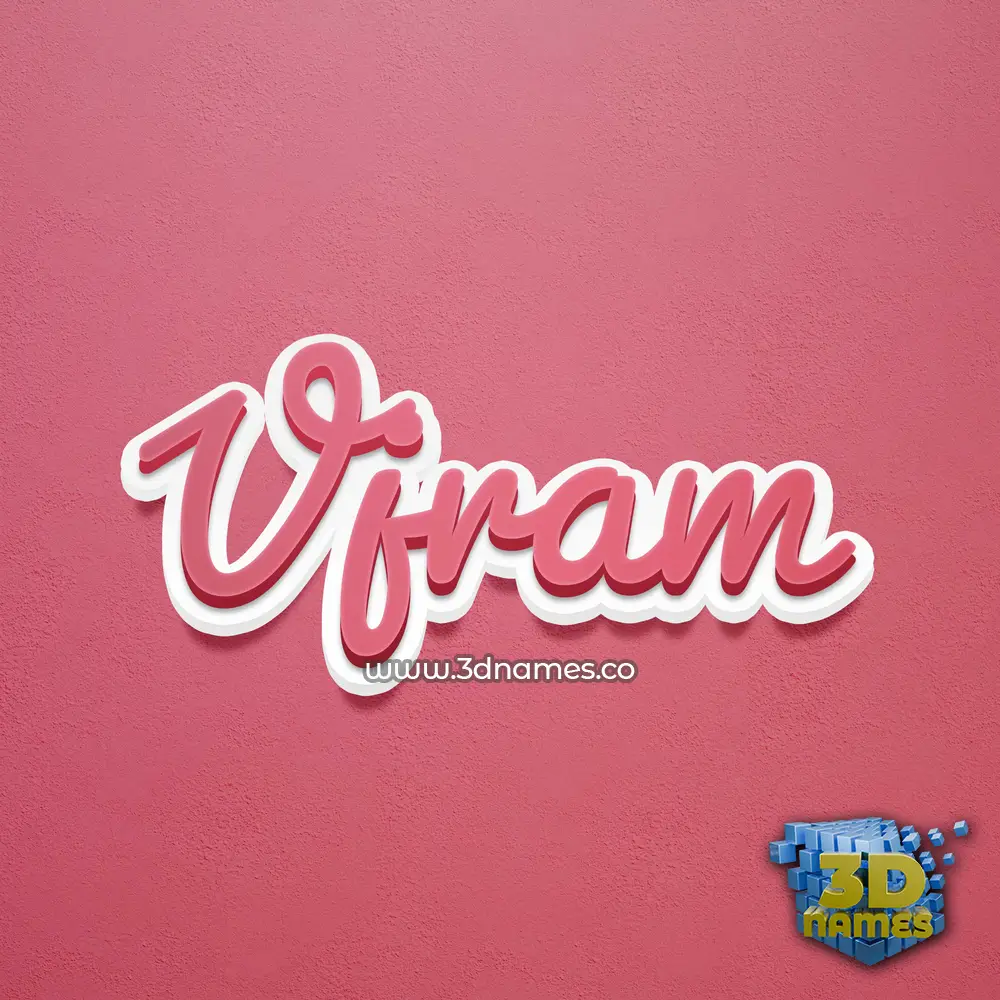 vjram in Red Scribble style - 3D name wallpaper
