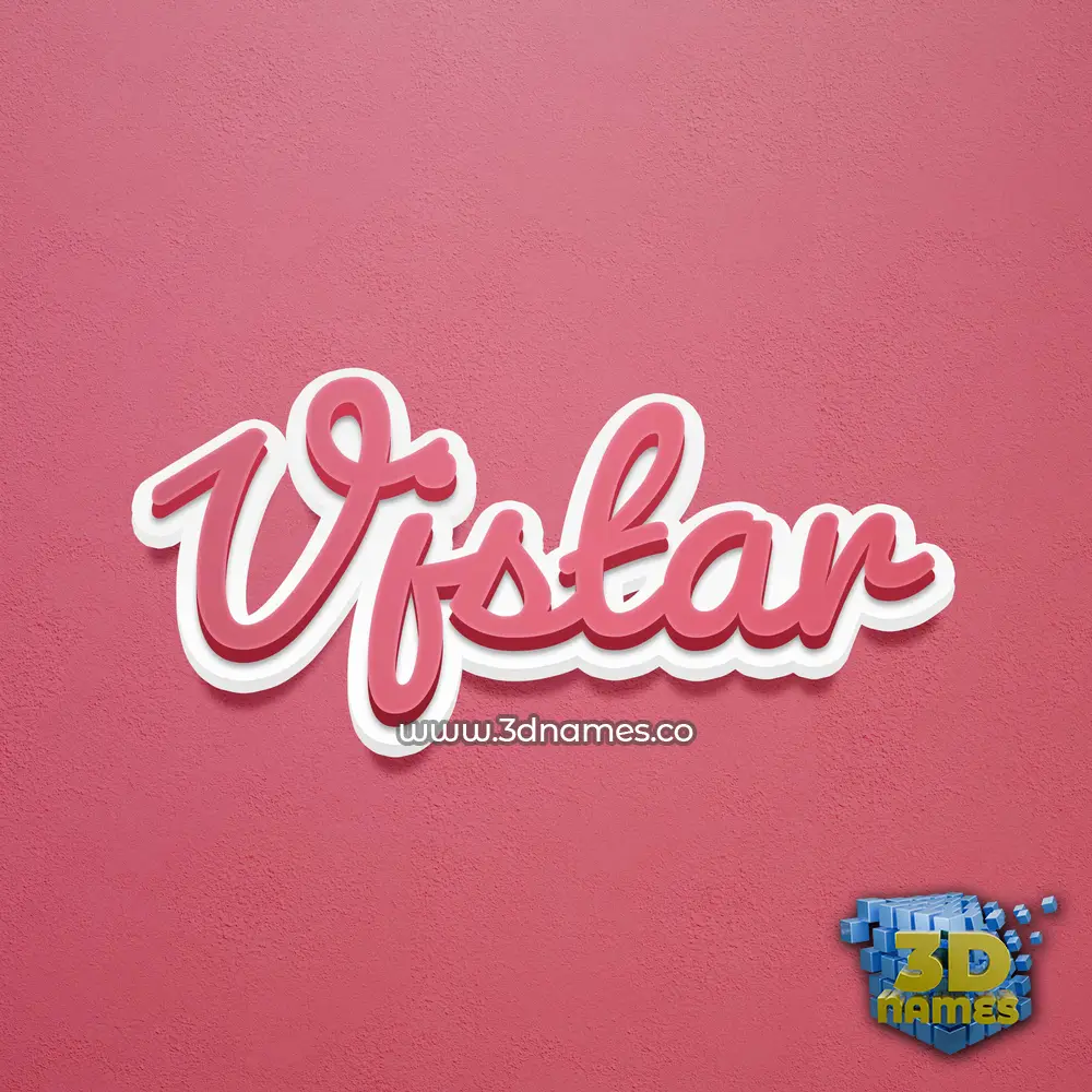 vjstar in Red Scribble style - 3D name wallpaper