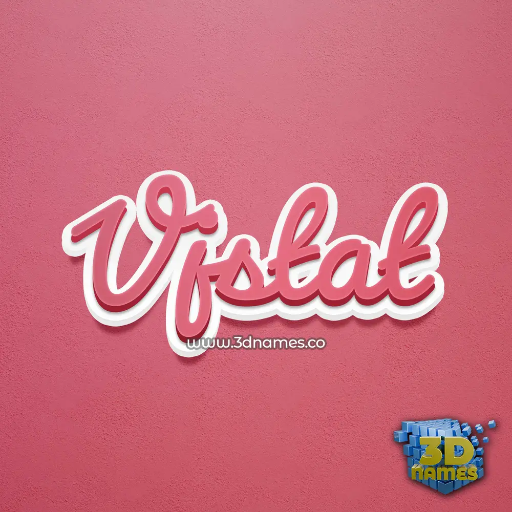 vjstat in Red Scribble style - 3D name wallpaper