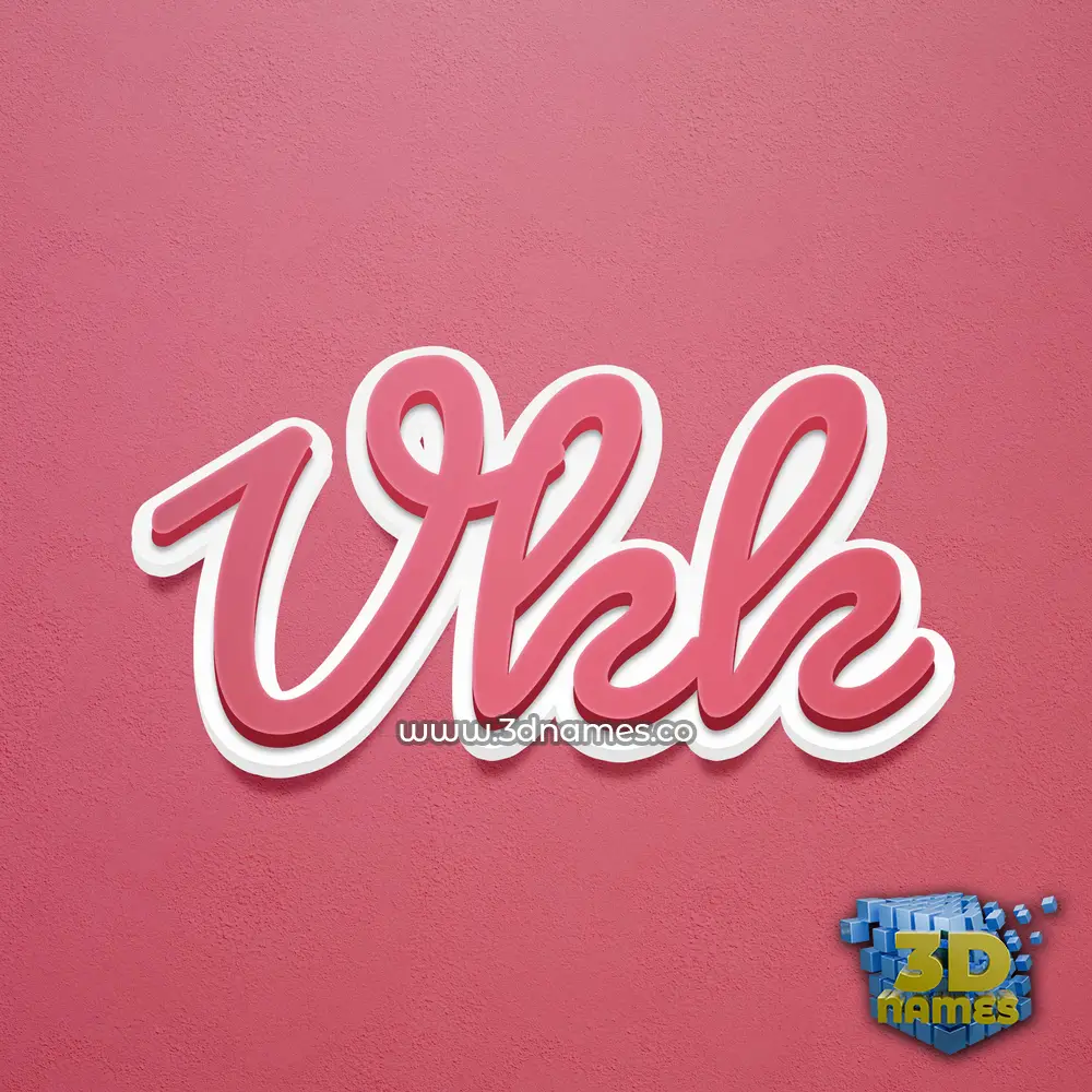 vkk in Red Scribble style - 3D name wallpaper
