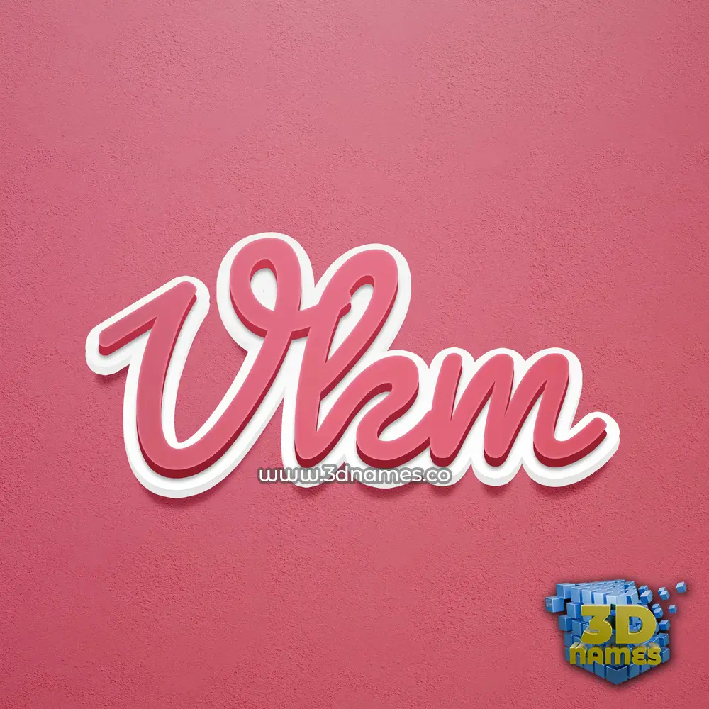 vkm in Red Scribble style - 3D name wallpaper