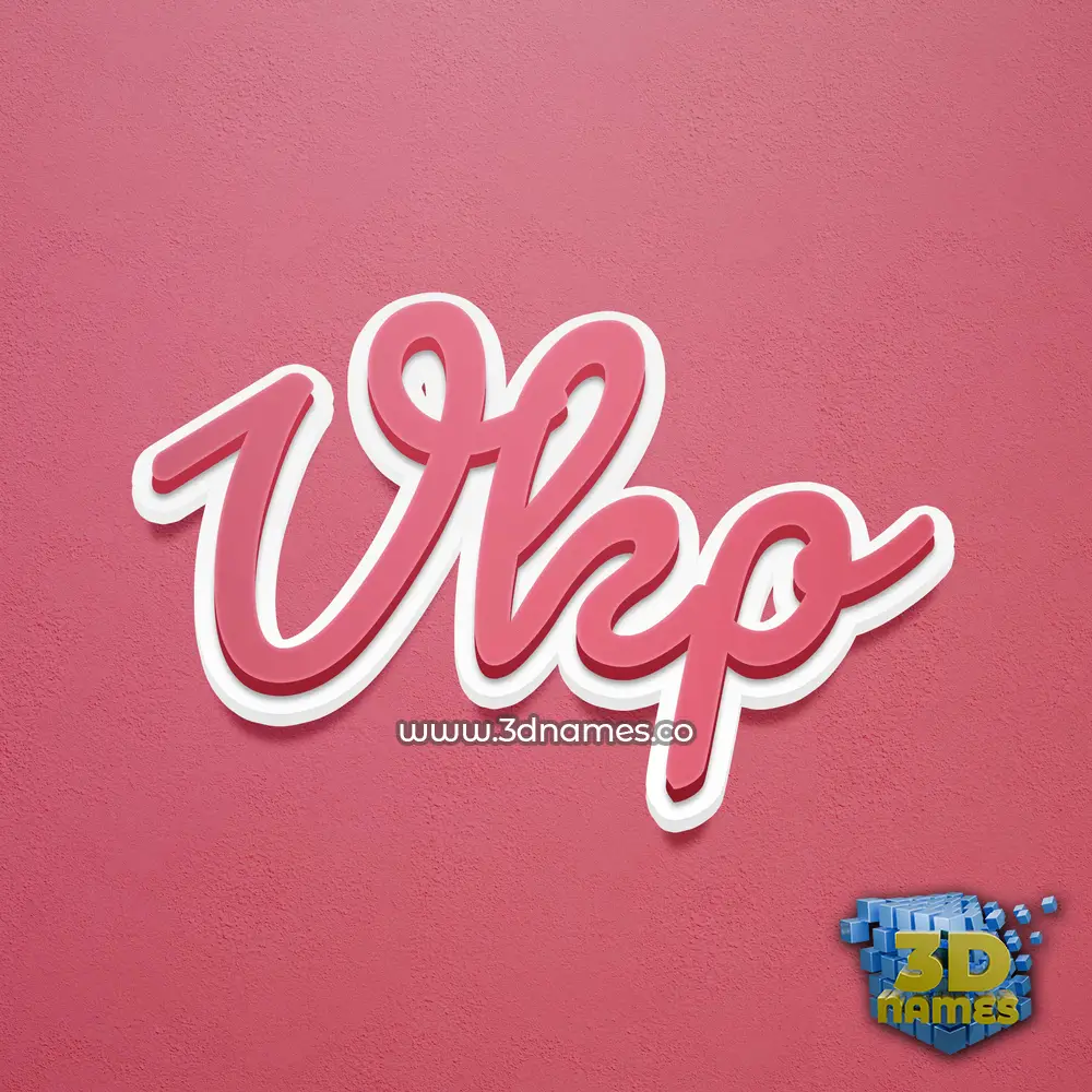 vkp in Red Scribble style - 3D name wallpaper