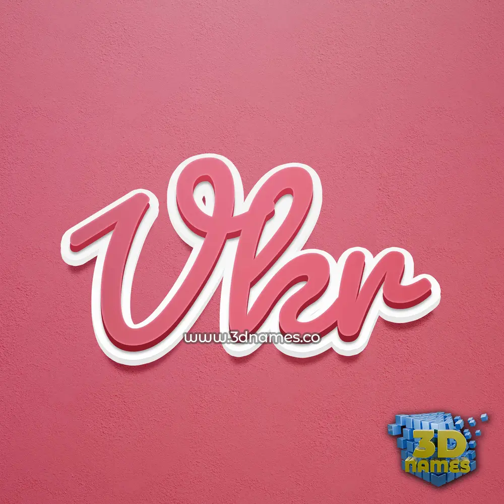 vkr in Red Scribble style - 3D name wallpaper