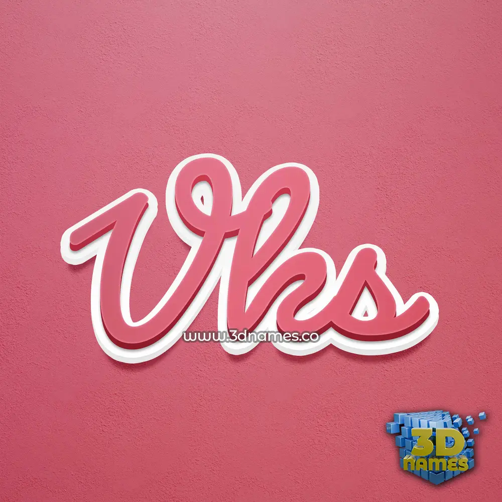 vks in Red Scribble style - 3D name wallpaper