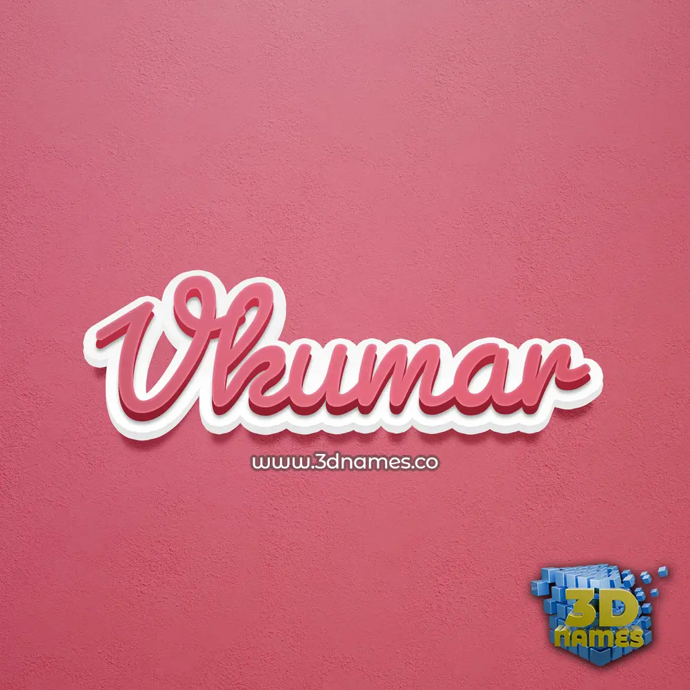 vkumar in Red Scribble style - 3D name wallpaper