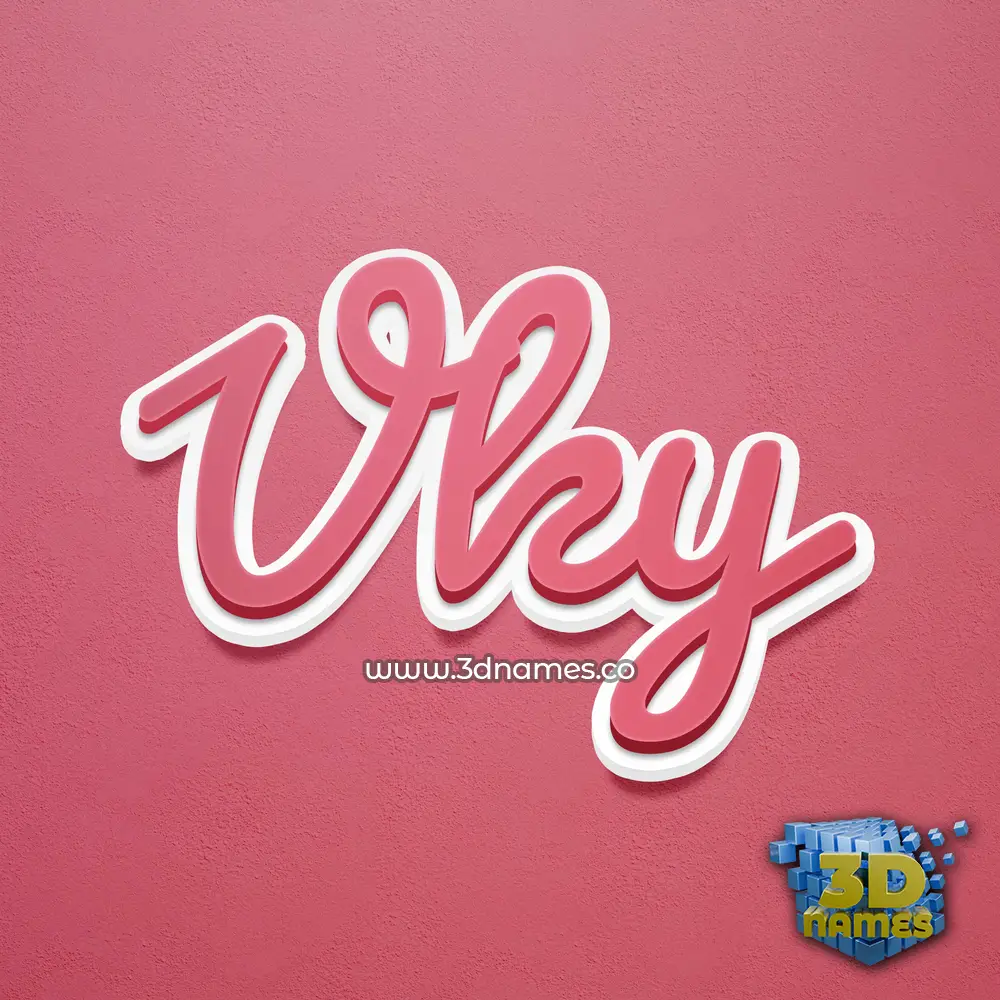 vky in Red Scribble style - 3D name wallpaper