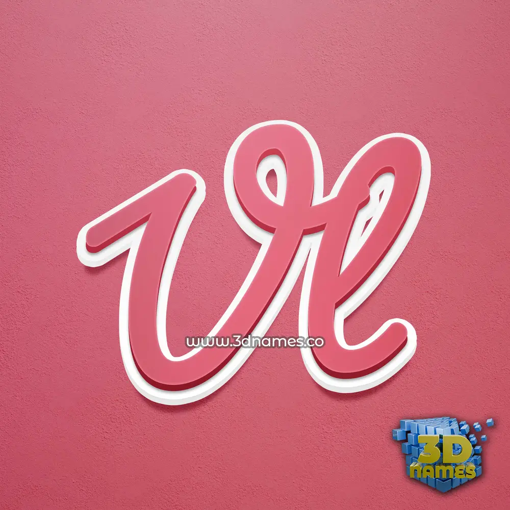 vl in Red Scribble style - 3D name wallpaper