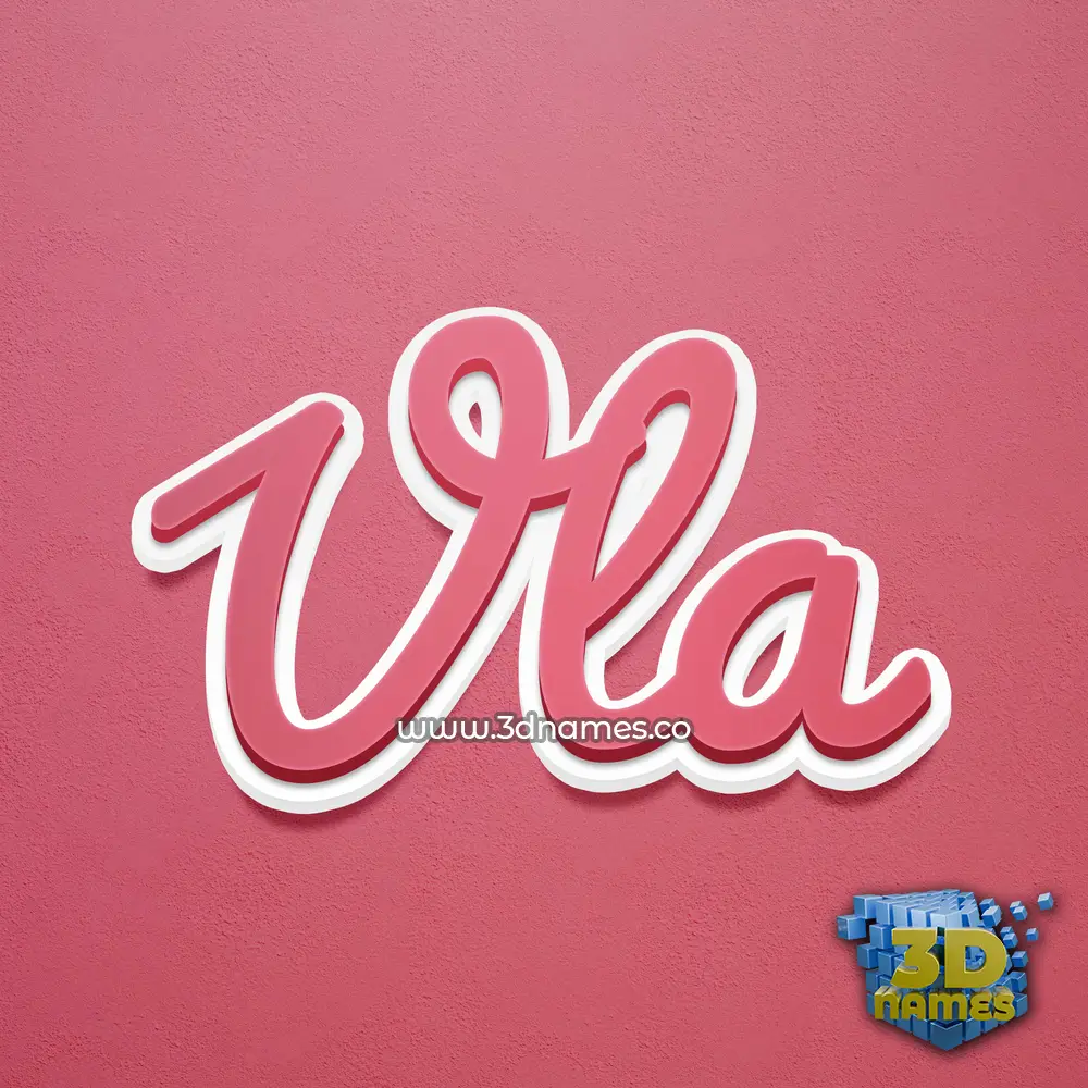 vla in Red Scribble style - 3D name wallpaper