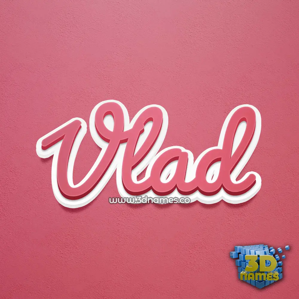 vlad in Red Scribble style - 3D name wallpaper