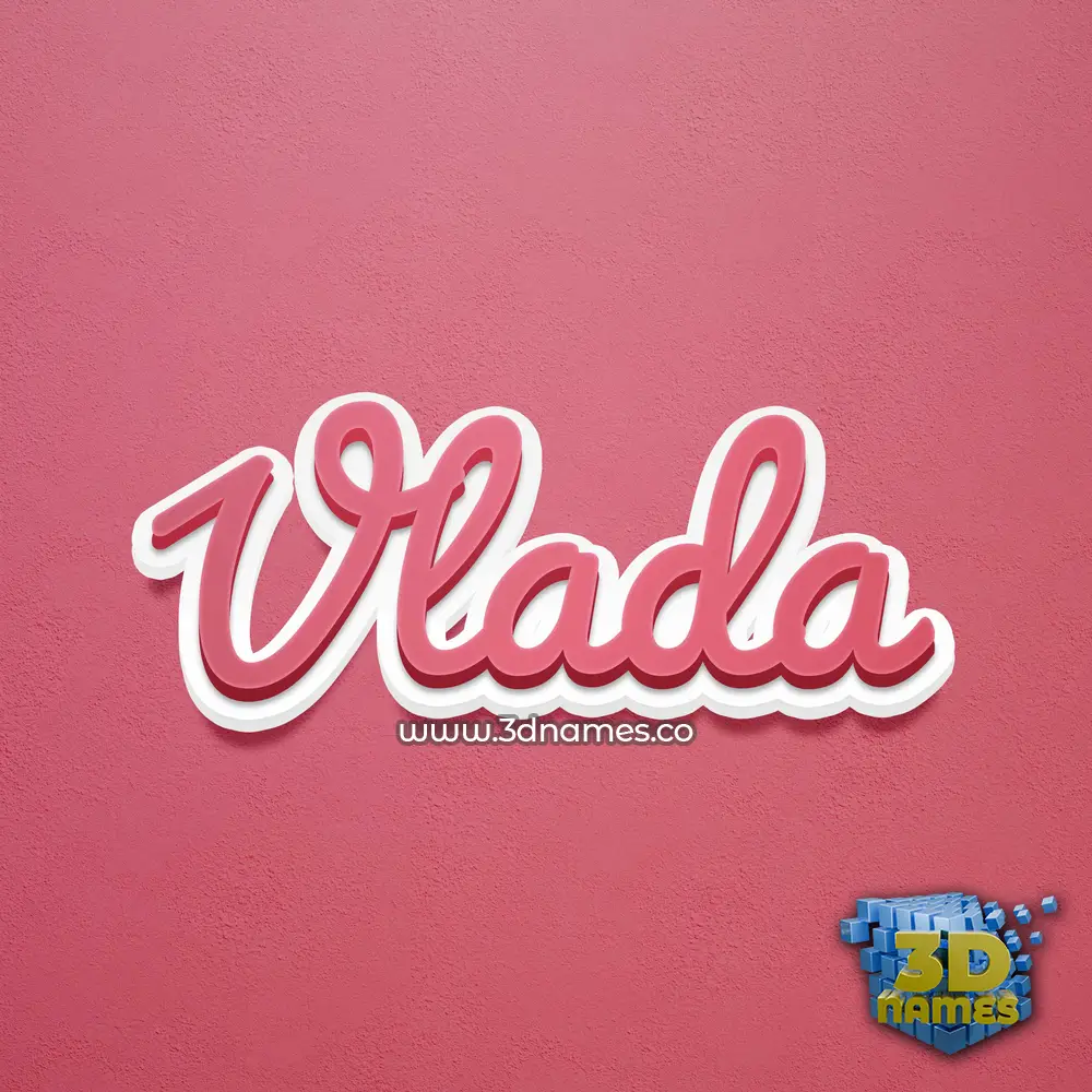 vlada in Red Scribble style - 3D name wallpaper
