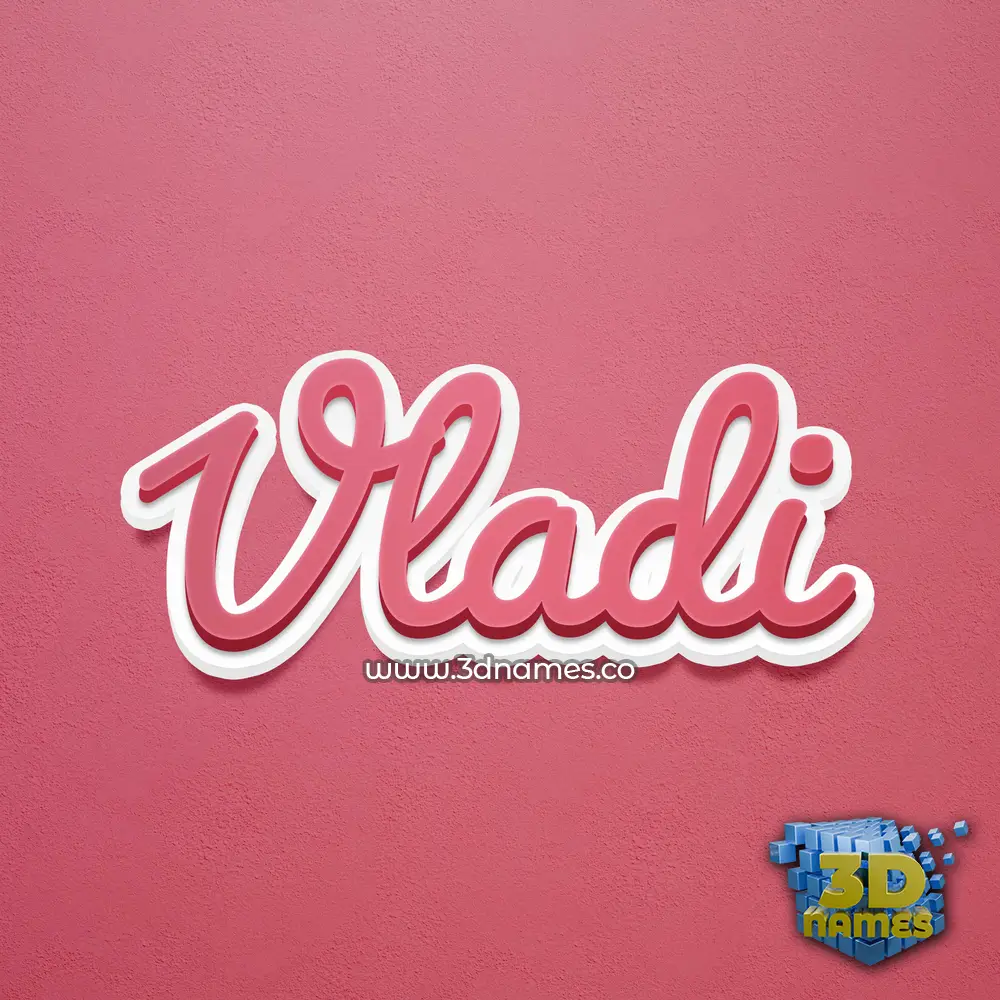 vladi in Red Scribble style - 3D name wallpaper