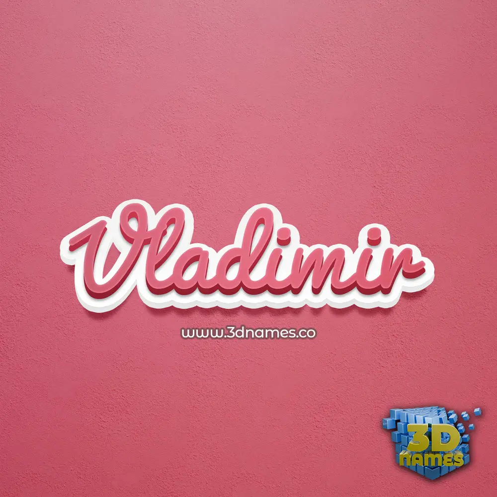 vladimir in Red Scribble style - 3D name wallpaper