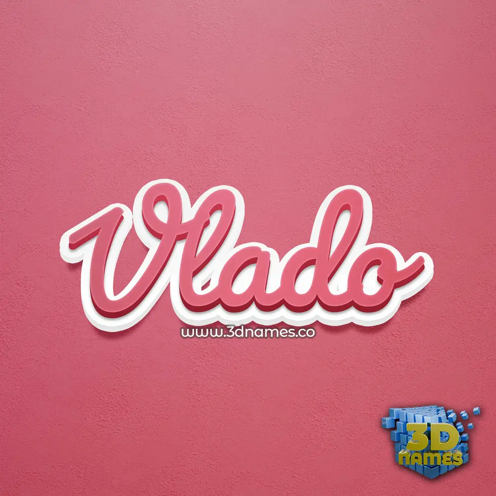 vlado in Red Scribble style - 3D name wallpaper