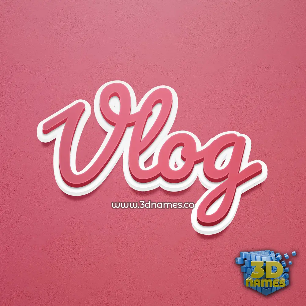 vlog in Red Scribble style - 3D name wallpaper