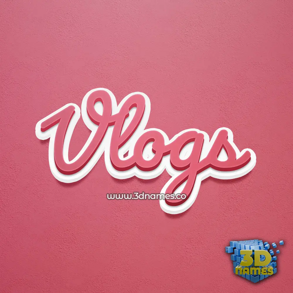 vlogs in Red Scribble style - 3D name wallpaper