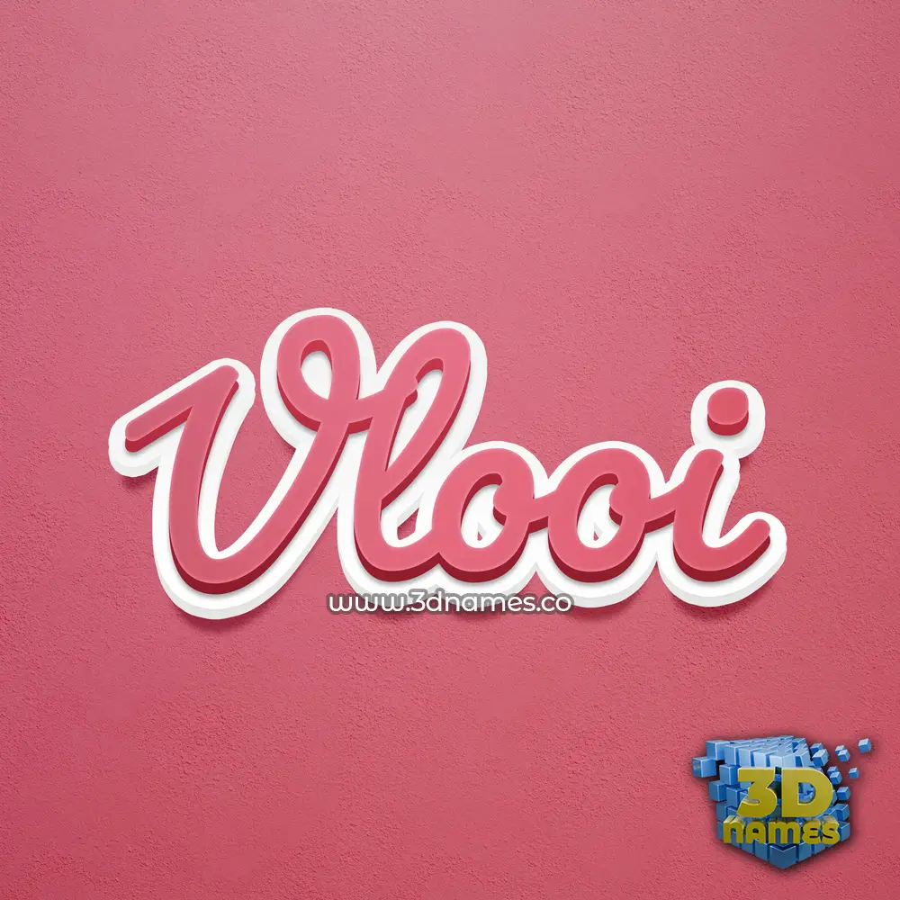 vlooi in Red Scribble style - 3D name wallpaper