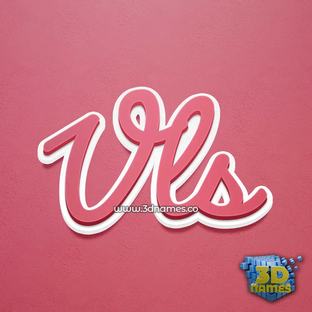 vls in Red Scribble style - 3D name wallpaper