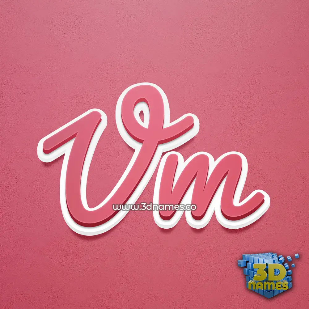 vm in Red Scribble style - 3D name wallpaper