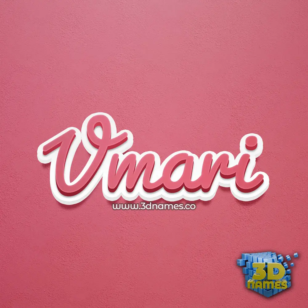 vmari in Red Scribble style - 3D name wallpaper