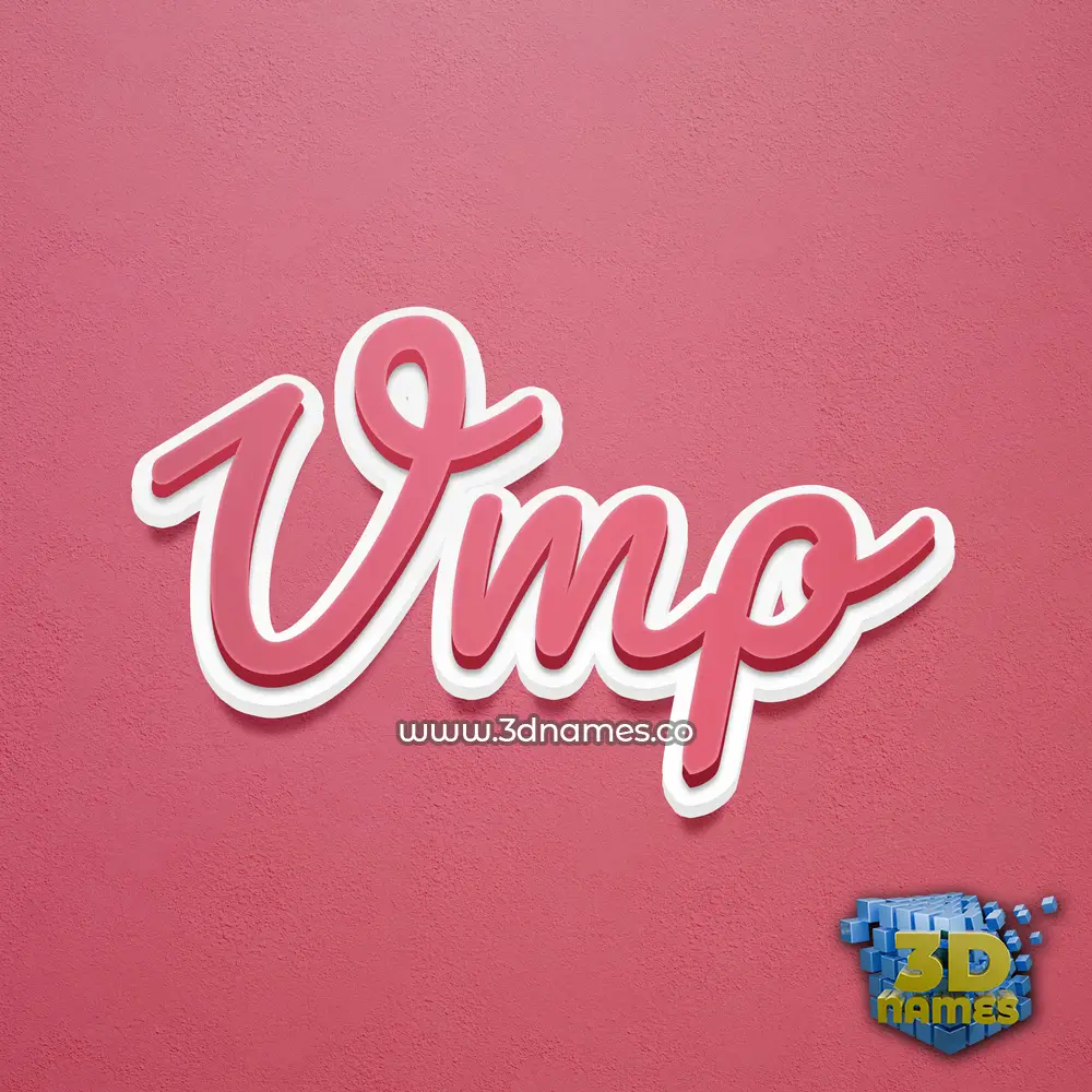 vmp in Red Scribble style - 3D name wallpaper