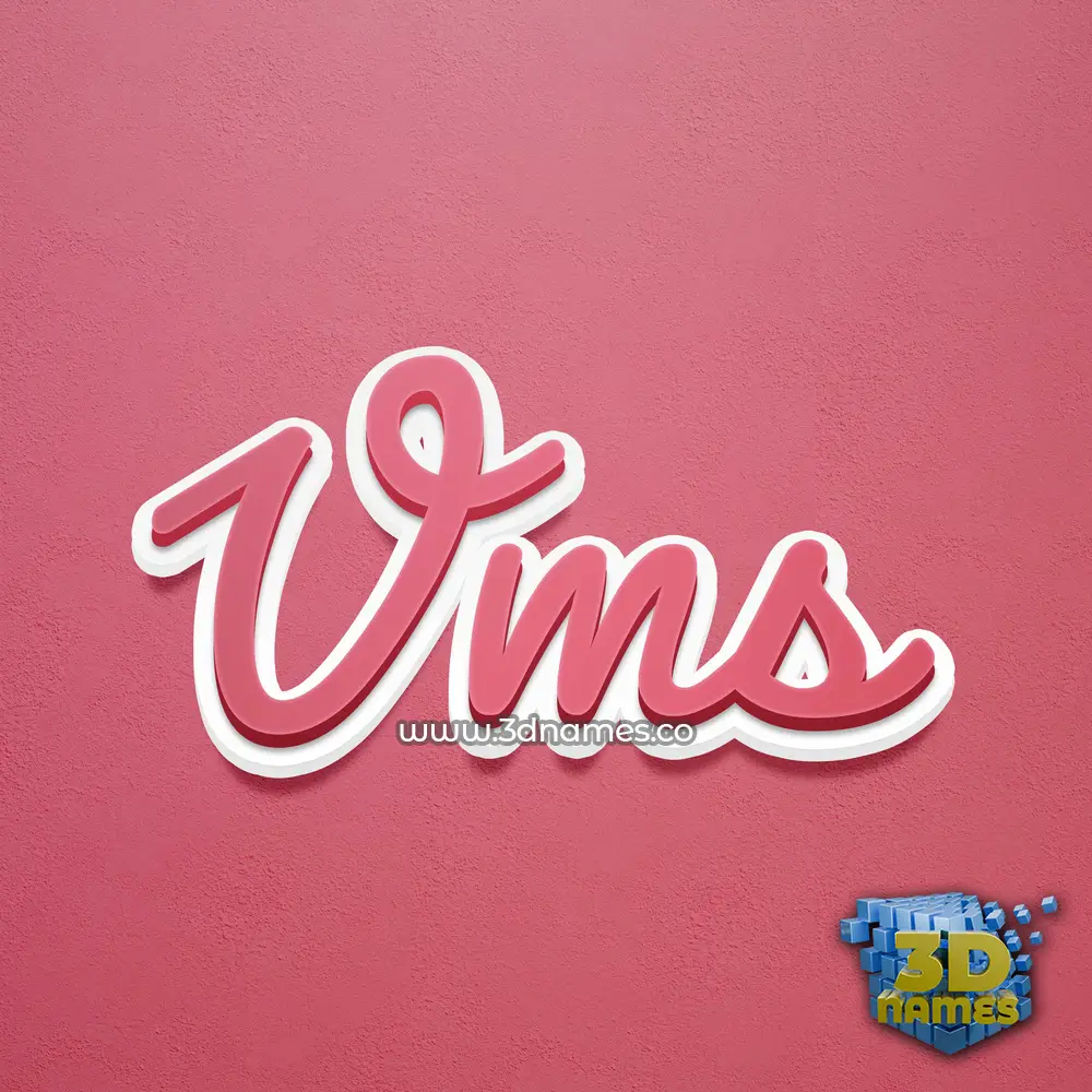 vms in Red Scribble style - 3D name wallpaper