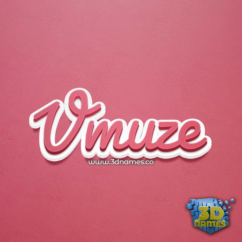 vmuze in Red Scribble style - 3D name wallpaper