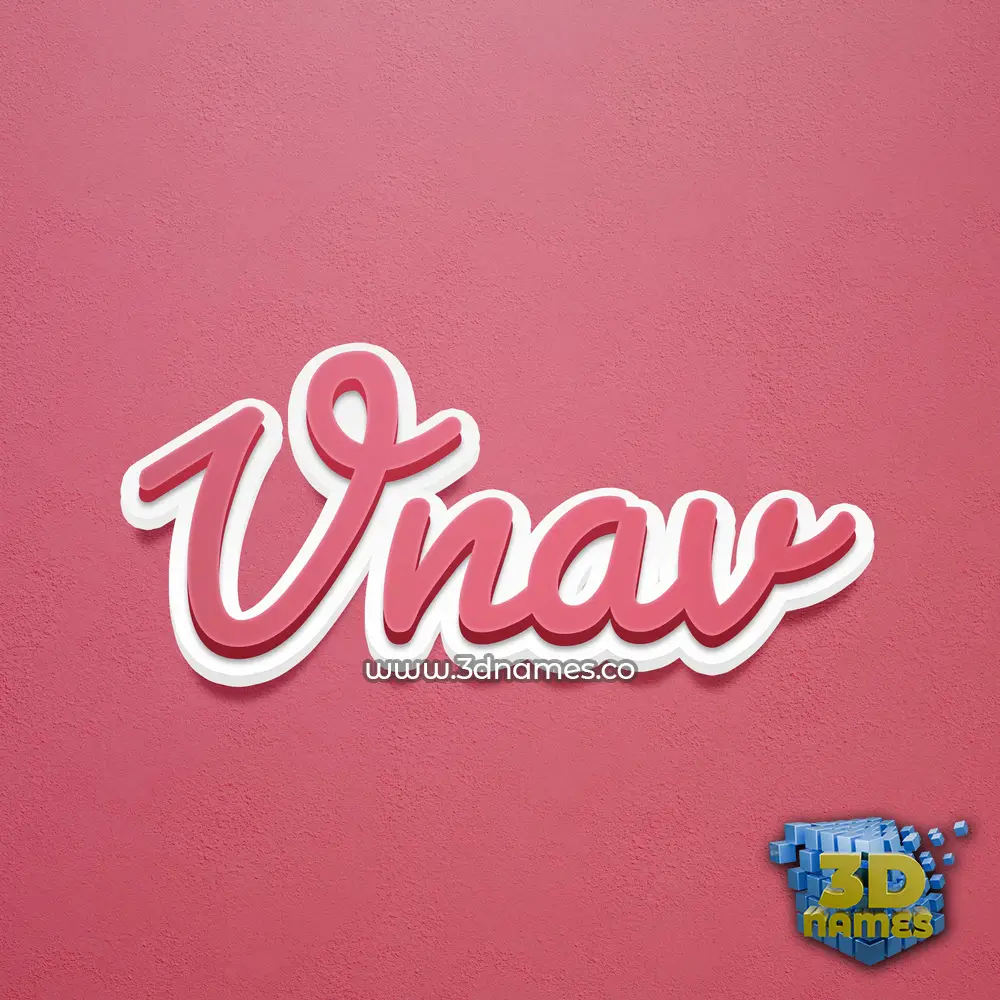 vnav in Red Scribble style - 3D name wallpaper
