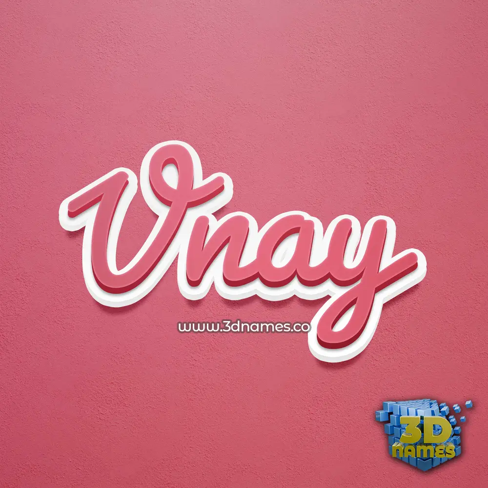 vnay in Red Scribble style - 3D name wallpaper
