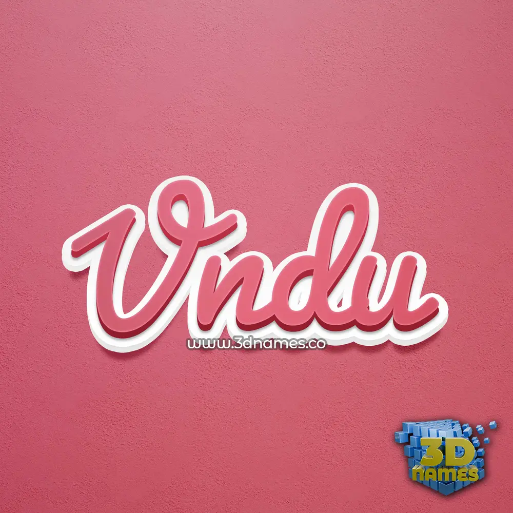 vndu in Red Scribble style - 3D name wallpaper