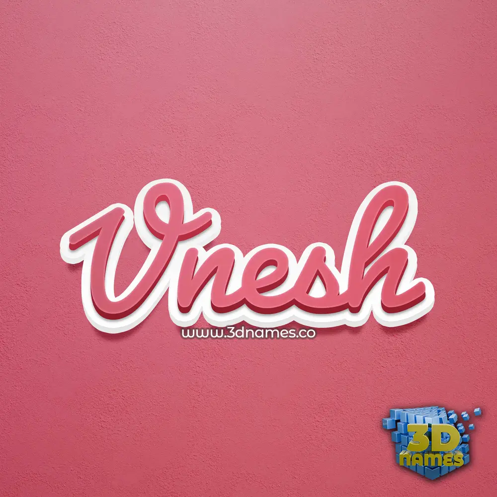 vnesh in Red Scribble style - 3D name wallpaper