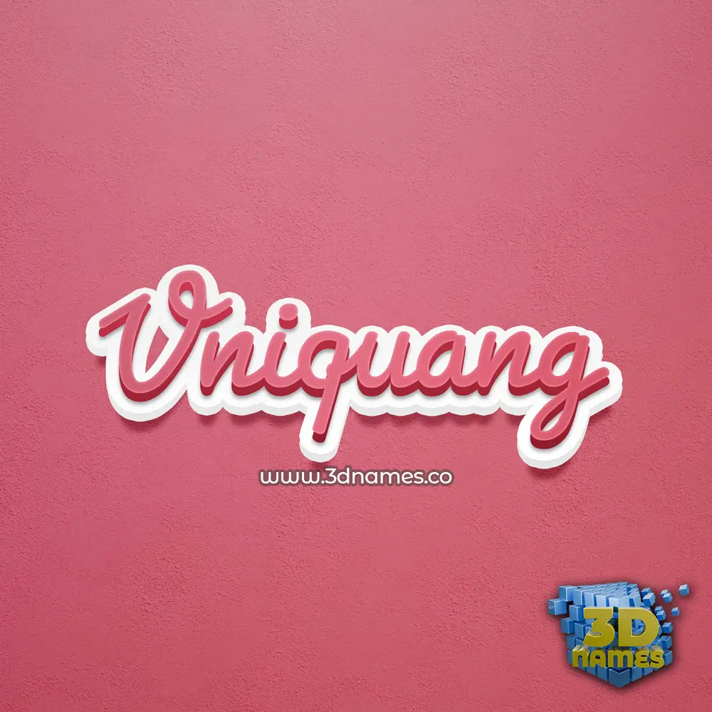 vniquang in Red Scribble style - 3D name wallpaper