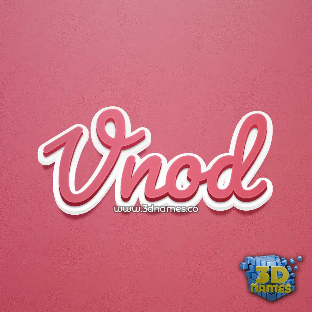 vnod in Red Scribble style - 3D name wallpaper