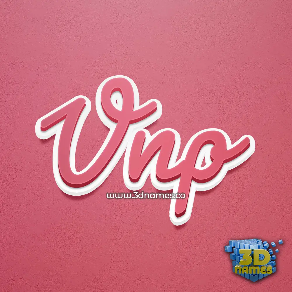 vnp in Red Scribble style - 3D name wallpaper