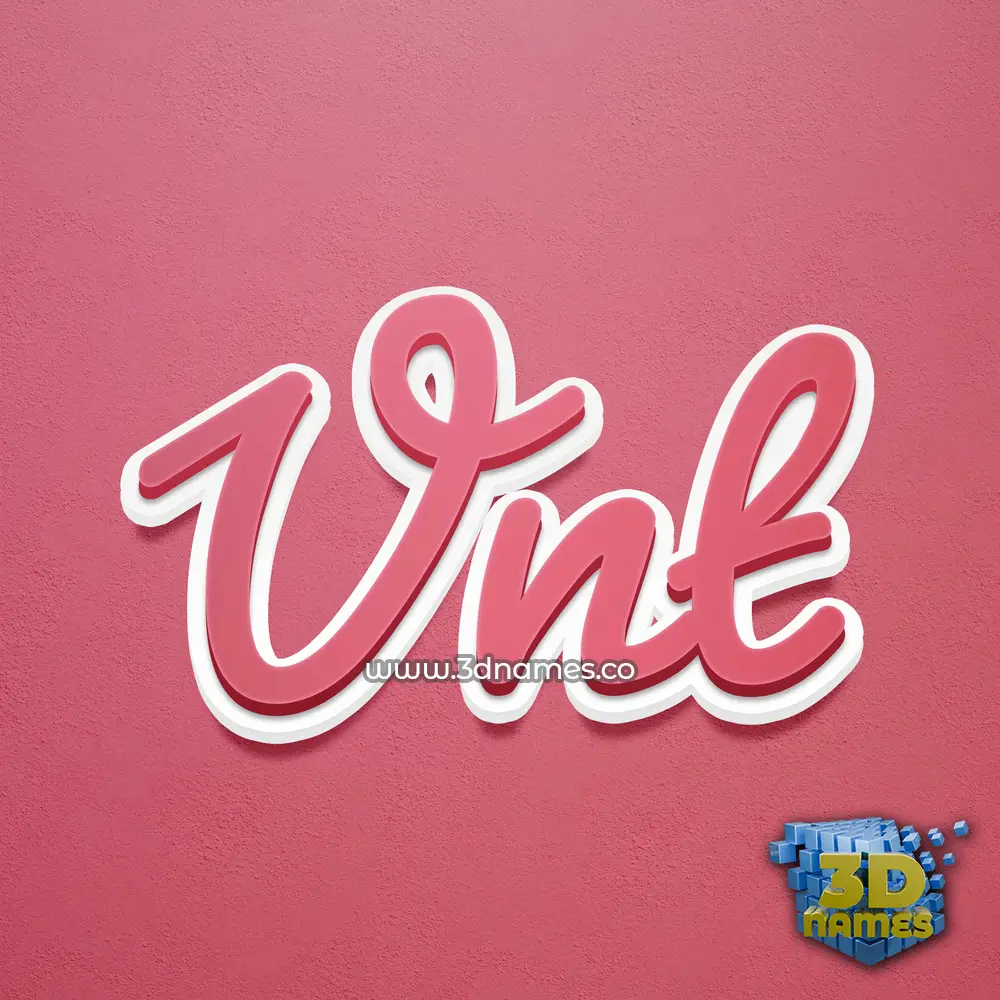vnt in Red Scribble style - 3D name wallpaper