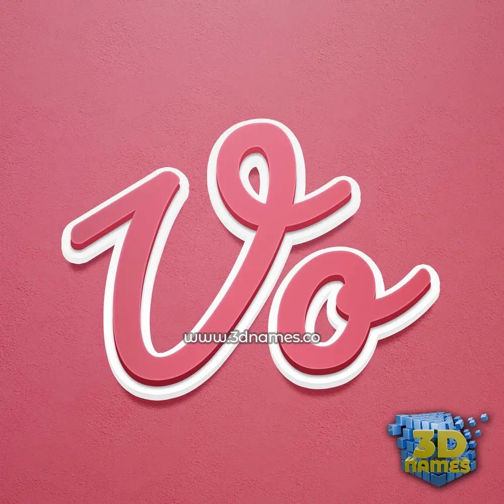 vo in Red Scribble style - 3D name wallpaper