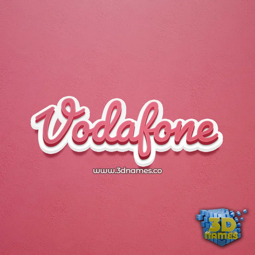 vodafone in Red Scribble style - 3D name wallpaper