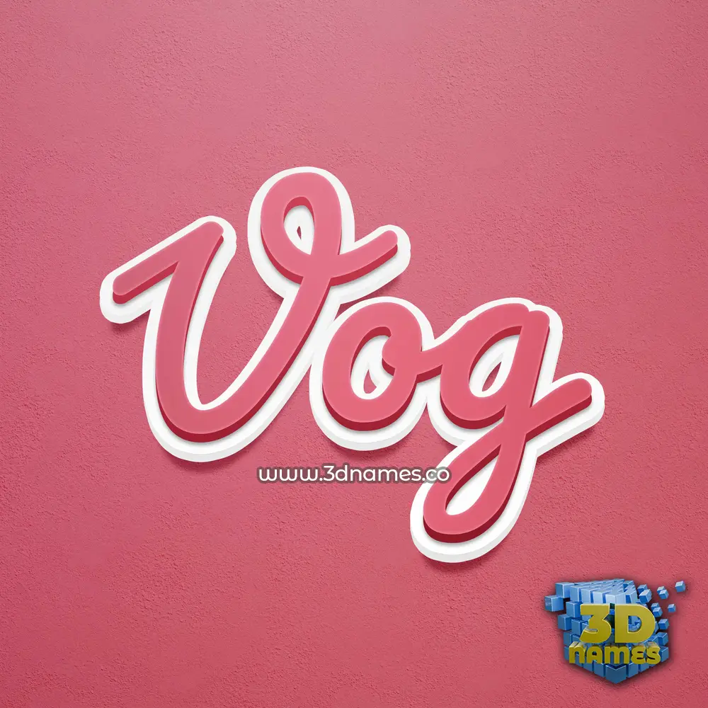 vog in Red Scribble style - 3D name wallpaper