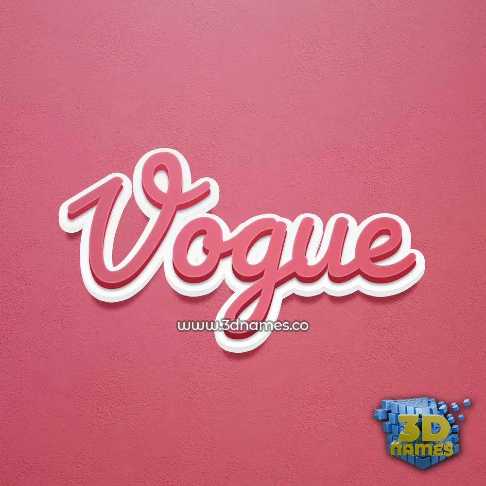 vogue in Red Scribble style - 3D name wallpaper