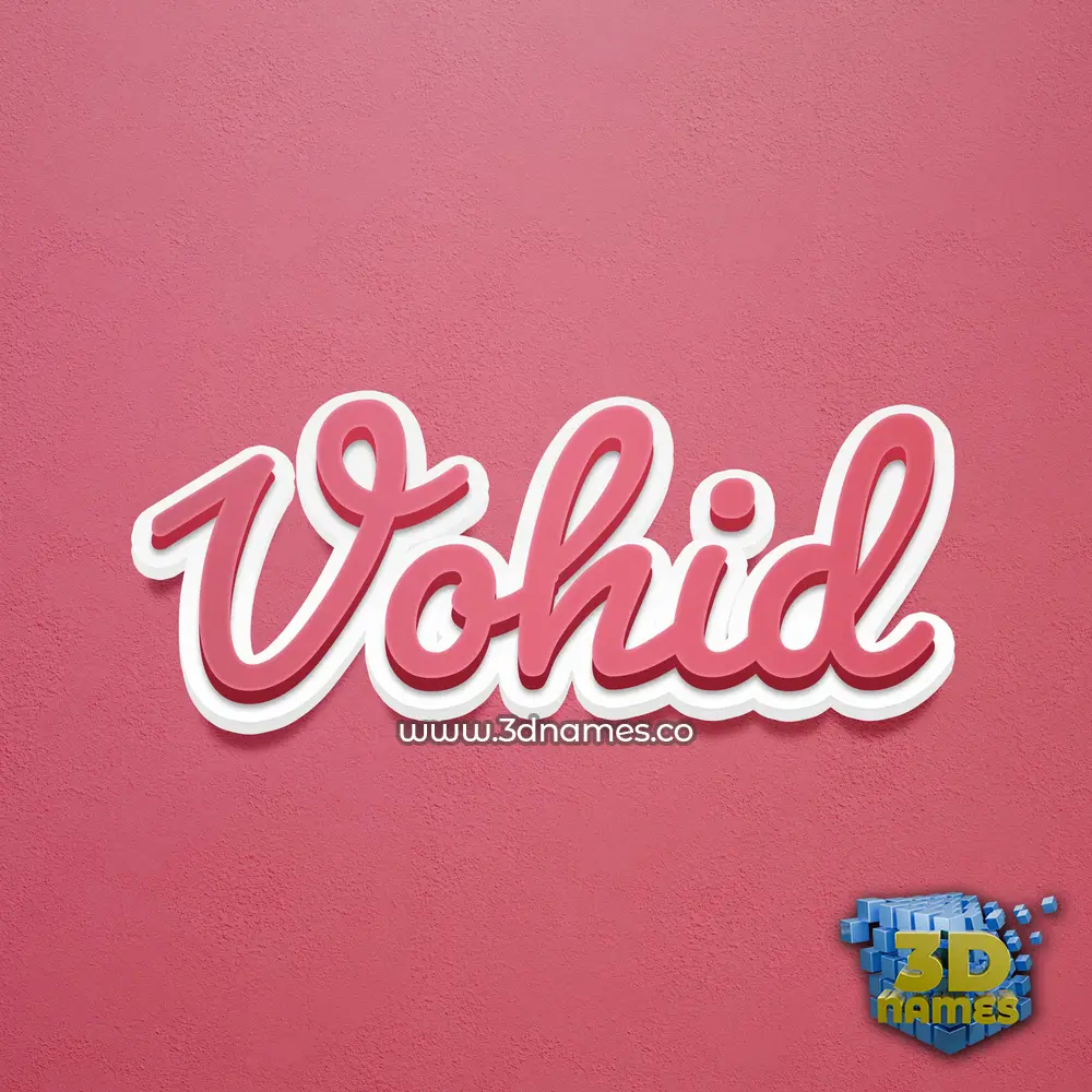 vohid in Red Scribble style - 3D name wallpaper