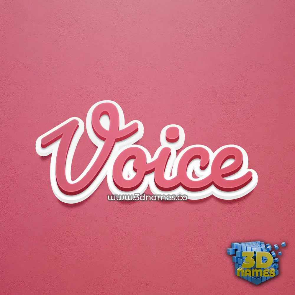 voice in Red Scribble style - 3D name wallpaper
