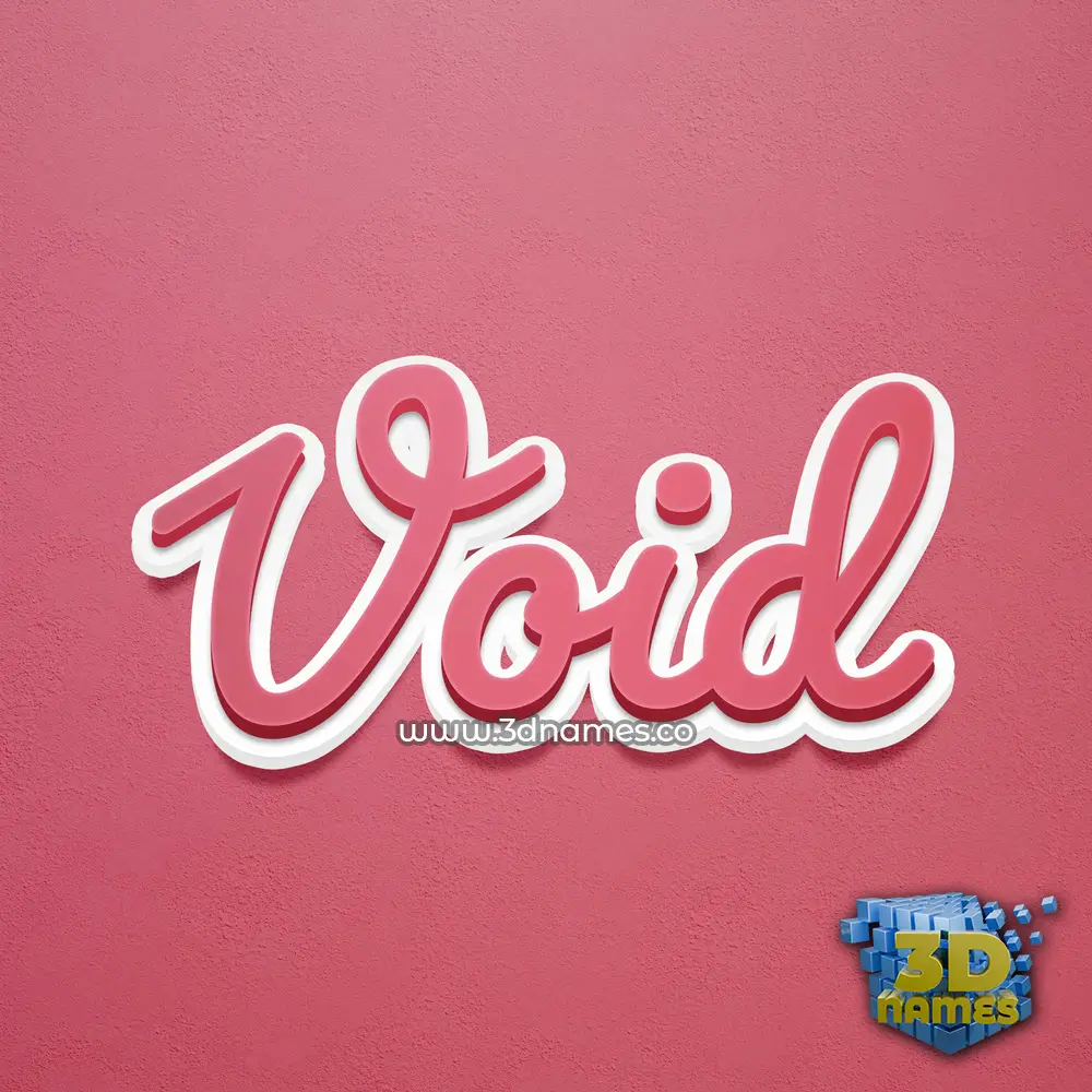 void in Red Scribble style - 3D name wallpaper