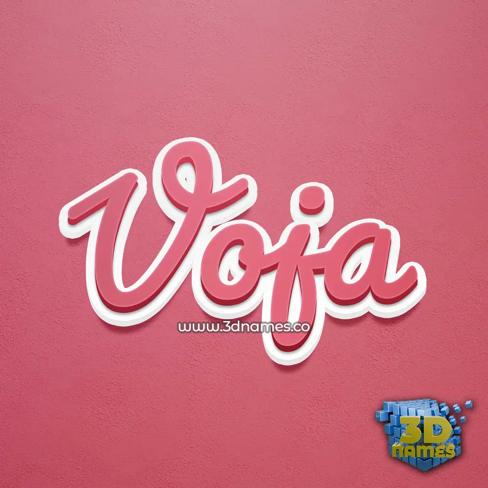 voja in Red Scribble style - 3D name wallpaper