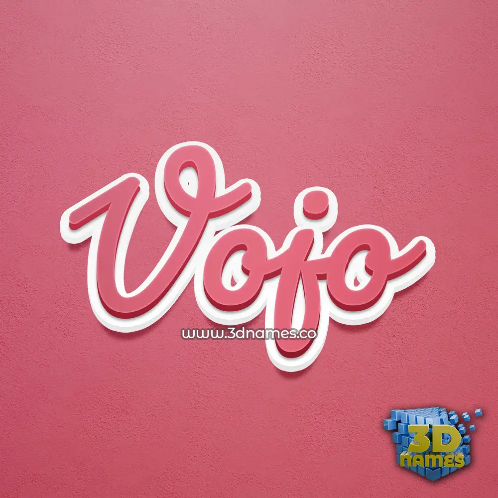 vojo in Red Scribble style - 3D name wallpaper