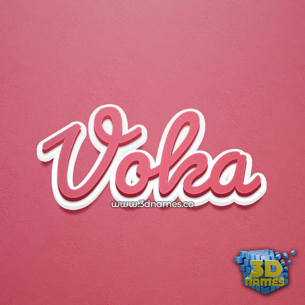 voka in Red Scribble style - 3D name wallpaper