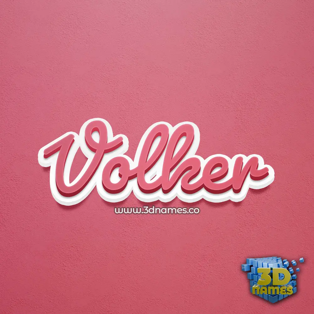 volker in Red Scribble style - 3D name wallpaper