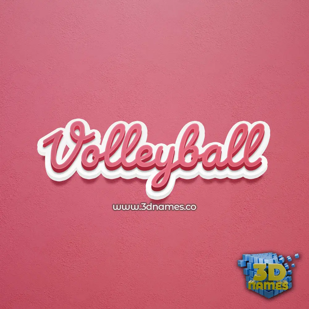 volleyball in Red Scribble style - 3D name wallpaper
