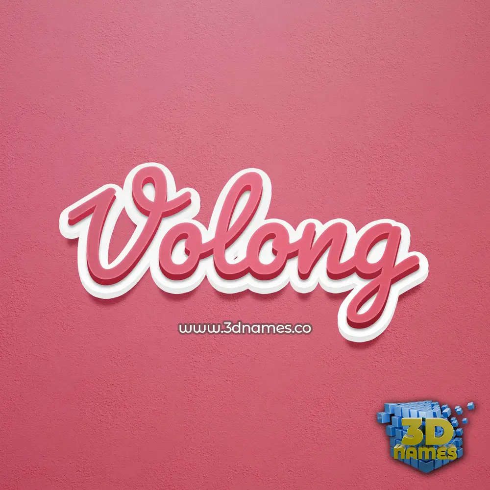 volong in Red Scribble style - 3D name wallpaper